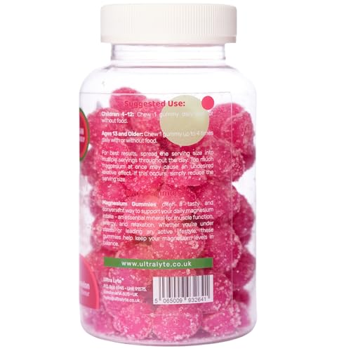 Ultra Lyte Magnesium Citrate Gummies – 336 mg Elemental Magnesium per Serving – 120 Gummies (30 Days) – Gelatin Free Vegan High-Strength Supplement – Watermelon Flavour