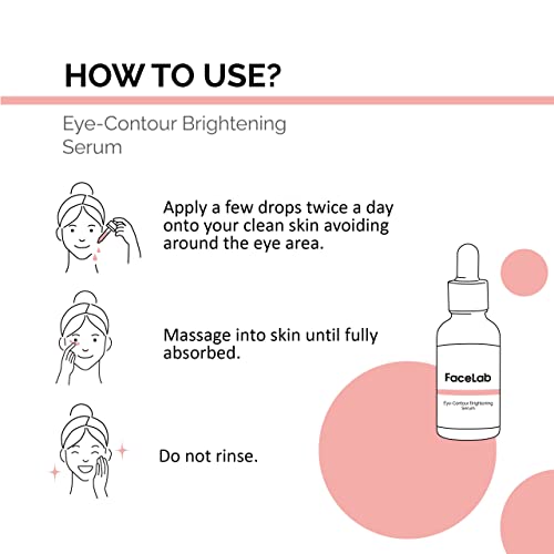 FaceLab Eye Contour Serum, Anti-Aging Algae Extract Brightening Revitalizing Eye Serum with Hyaluronic Acid&Peptides for, Firmness & Smoothness, for All Skin Types, 30ml