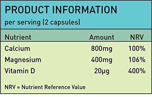 NutriVolv Calcium Magnesium & Vitamin D High Strength Vegan Capsules Strengthen Bones & Teeth & Joints Support | 90 Capsules