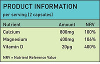 NutriVolv Calcium Magnesium & Vitamin D High Strength Vegan Capsules Strengthen Bones & Teeth & Joints Support | 90 Capsules