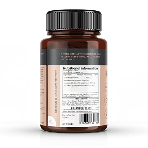 Pureclinica Concentrated Green Tea 10,000mg x 180 Tablets - 6 Months Supply