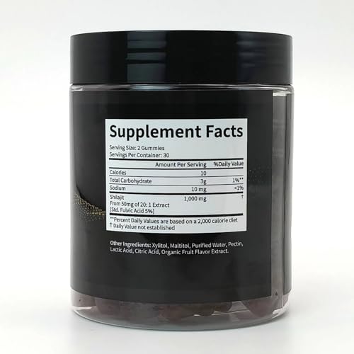 Luke & Co. Shilajit Gummies – Sugar-Free, 1000mg, Natural Fruit Flavor