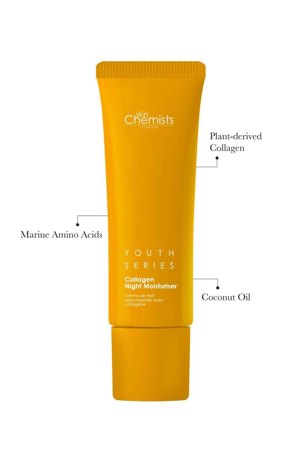 skinChemists Skin Chemists Collagen Anti Aging Night Moisturiser | Anti Aging Skin Care Face Moisturiser Cream Enriched with Plant-Based Collagen, Marine Amino Acids & Coconut Oil - Daily Anti Aging Skin care 50ml