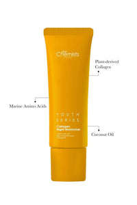 skinChemists Skin Chemists Collagen Anti Aging Night Moisturiser | Anti Aging Skin Care Face Moisturiser Cream Enriched with Plant-Based Collagen, Marine Amino Acids & Coconut Oil - Daily Anti Aging Skin care 50ml