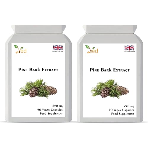 VED Pine Bark Extract 250 mg | 90 Vegan Capsules | High Potency Antioxidant Dietary Supplement |(Pack of 2)