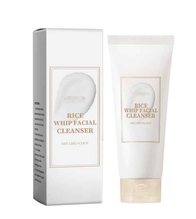 Trendyfave Rice Facial Cleanser, Rice Face Wash With Vitamin E, Moisturizing Cleanser For Dry Skin, Korean Skincare Deep Pore Cleansing, Exfoliating Scrub Cleanser