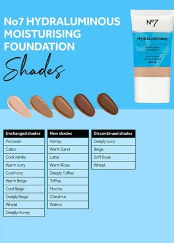 No7 HydraLuminous Moisturising Foundation - spf15 - shade CALICO - 30ml (Pack of 1) - updated packaging