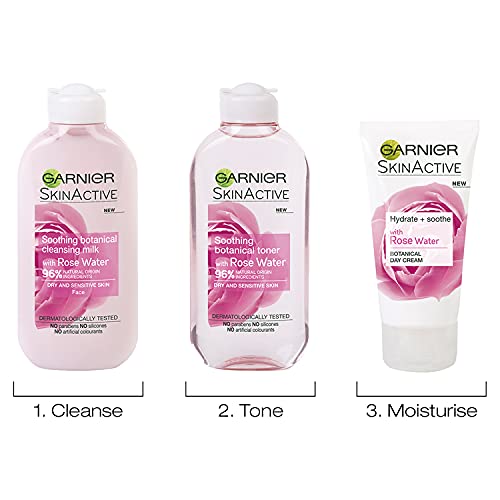 Garnier Natural Rose Water Toner Sensitive Skin 200ml (Packaging May Vary)