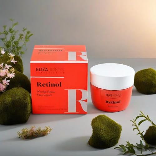 Eliza Jones Laboratories Eliza Jones Face Cream, Retinol Cream, Moisturising, Anti Wrinkle and Radiant Skin Effect (Retinol Wrinkle Repair with vitamin A derivative) 50 ml