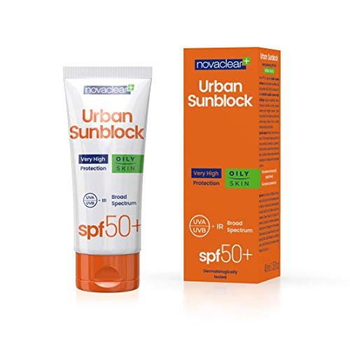 Novaclear SPF 50+ Face Cream for Oily Skin Cream with SPF Sunburn Cream 40 ml Anti-UVA UVB IR Rays High Sun Protection by Equalan Pharma