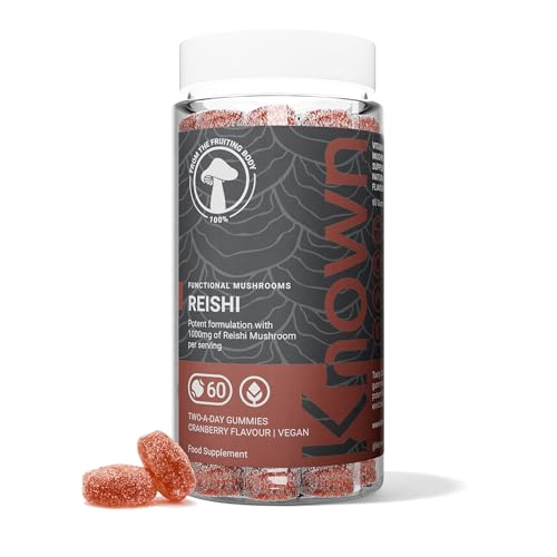 Known Delicious Reishi Gummies 1000mg – 1 Month Supply – Cranberry Flavour