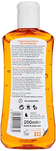 Calypso Carrot Oil Tan Extending Gel | Optimises Natural Tan | Added Moisturisers | 200Ml