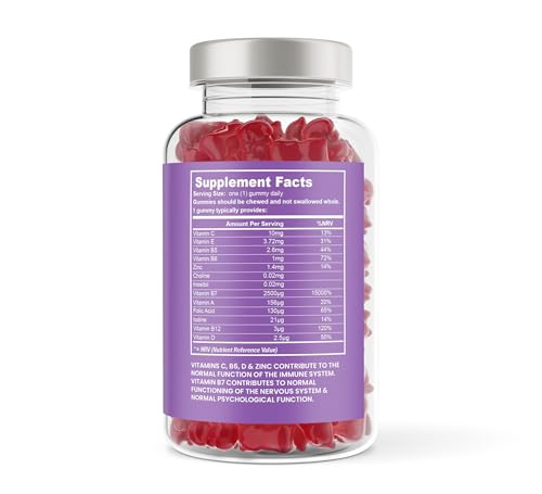 Sanovida Multivitamin Gummies for Women & Men - 5 Months Supply - 13 Multivitamins & Minerals - 150 Vitamin Gummies - with Vitamin C, A, D, B, Biotin & Zinc - Berry Flavoured Chewable Multivitamins Adults