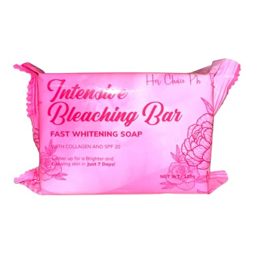 Her Choice Intensive Bleaching Bar Fast Whitening Soap 120g with Collagen and SPF20 for Face and Body | Brightening Soap for Dark Spots, Dull Skin, Uneven Tone | Skin Glow and Protection