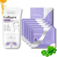 Tongyend Neck Creams for Firming Roller & Neck Mask Set - Neck Creams for Tightening Skin - Anti Wrinkles Face& Body Moisturizer with Collagen (110ml+5Pcs)