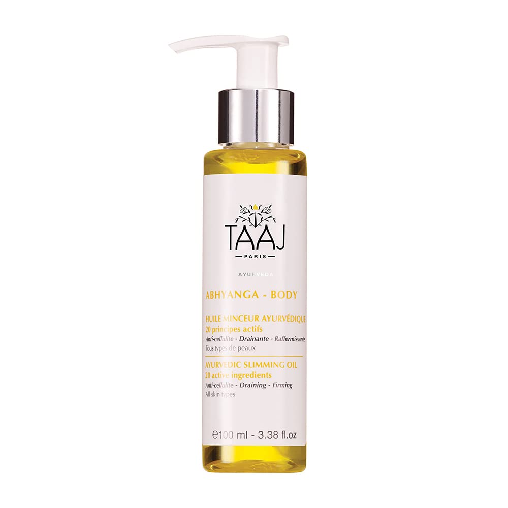 TAAJ | Ayurvedic Slimming Oil - ABHYANGA | Anticellulite Firming and Draining Oil | Firms and smoothes the skin | Reduces the appearance of cellulite | Deeply nourishes | Vegan | 100 ml