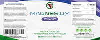 Nutriodol Magnesium Bisglycinate - Up to 465mg per Day | 180 x Easy to Swallow Capsules | 60 Days Minimum Supply | Reduce Tiredness and Fatigue