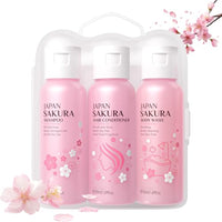 CrownLite Sakura Travel Size Shampoo and Conditioner, Sakura Bath & Hair Care Set Women Beauty Sets with Hair Shampoo & Conditioner Set