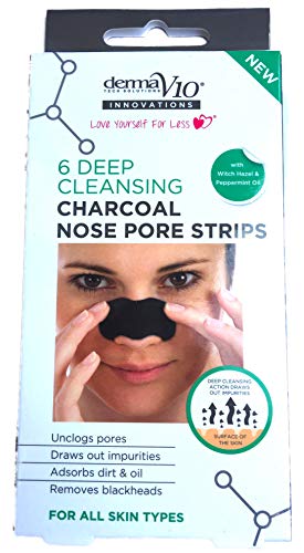 Derma V10 Deep Cleansing Charcoal Nose Pore Strips Blackhead Removal (Twin)