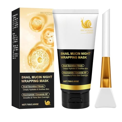 Snail Mucin Night Wrapping Mask, Deeply Hydrating & Firming Overnight Wrapping Peel Off Masks, Snail Mucin Mask For Glass Skin