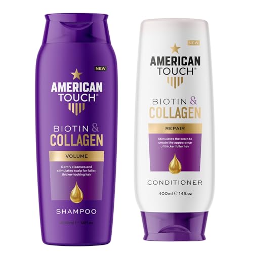 Generic American Touch Biotin & Collagen Shampoo and Conditioner Set (2 x 400ml) – Volumising & Thickening for Fine, Thinning & Damaged Hair – Strengthens & Repairs for Fuller, Thicker Hair – for Men & Women