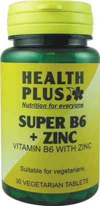 Health Plus Super B6 + Zinc : Vitamin B with Zinc Supplement : 30 Tablets, in a Planet-Friendly 99% Recycled Pot