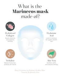 MARINECOS Collagen Face Masks – Hydrating, Anti-Aging, Firming Masks for Glowing Skin – Deep Moisture with Marine Collagen – 5 Pack