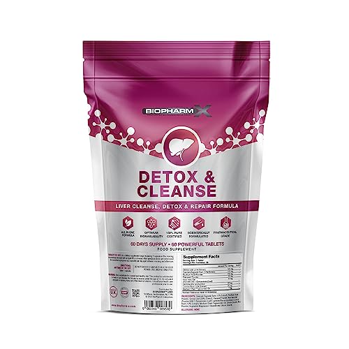 Liver Detox, Cleanse & Repair (60 Tablets) 100% Herbal & Natural Ingredients - Manufactured in The UK by BioPharmX