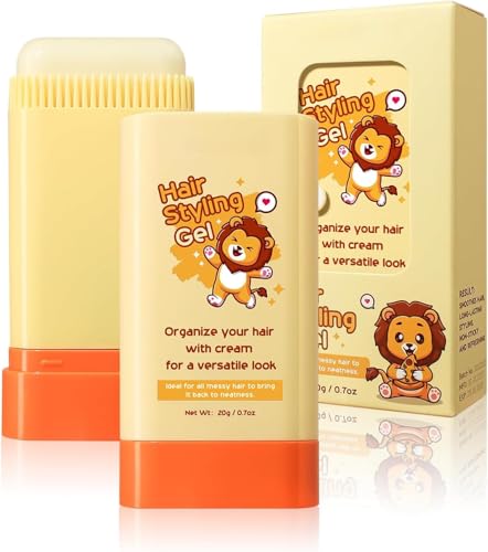 ewku Hair Wax Stick for Baby Styling - Hair Wax Stick for Kids - 2-in-1 Design with Built-in Comb, Slick, for Kids Waxes, Moisturizing, Non-Greasy, Easy to Use, Compact and Portable