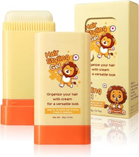 ewku Hair Wax Stick for Baby Styling - Hair Wax Stick for Kids - 2-in-1 Design with Built-in Comb, Slick, for Kids Waxes, Moisturizing, Non-Greasy, Easy to Use, Compact and Portable