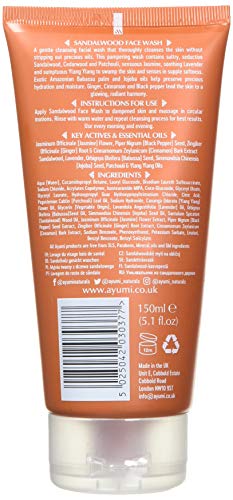 Ayumi Sandalwood & Ylang Ylang Face Wash, Thoroughly Cleanses the Skin Without Stripping Out Precious Oils, With Jasmine & Soothing Lavender For Soft Skin - 1 x 150ml