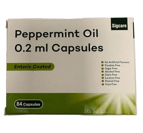 Peppermint Enteric Coated Oil Capsules - 84 Soft Gel Capsules (0.2ml Each), Gastro-Resistant Natural Soothing Mint Capsules Sealed in Hygienic Blister Strips Supports Healthy Digestion