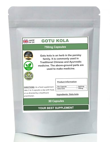 Your Best Supplement Gotu Kola Capsules 750mg 100% Natural and Pure High Strength Supplement (30)