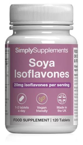 Simply Supplements SOYA Isoflavones | Supports Hormonal Balance with Vitamin B6 | Potent Daily Formula | Vegan and Vegetarian Friendly | 120 Tablets = 2 Months’ Supply | Manufactured in The UK