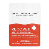 The Patch Collection® - Party Recovery & Relief Patch for a Night Out, Plant Powered, Sustained Release with NAC, Vitamin B1, B2, B3, Turmeric, 100% Natural & Vegan, Latex Free (Pack of 15)
