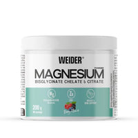 Weider Magnesium Powder (200g) Berry Flavour, 250mg /Serving Magnesium Bisglycinate and Citrate in Powder with Zinc, Muscle and Bone Support, Helps Reduce Fatigue, No Added Sugar, Vegan