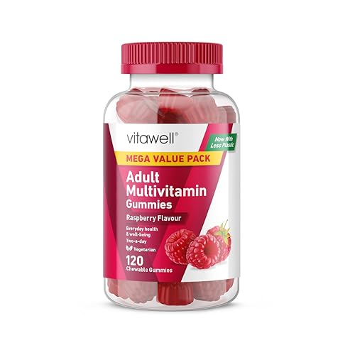 Vitawell Adult Multivitamin Gummies | 120 Raspberry Flavour Gummies | Mega Pack | 2 Months’ Supply | Two a Day Chewable Adult Multivitamins | 10 Essential Adult Vitamins | by Vitawell
