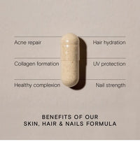 WILD NUTRITION Food-Grown® Skin Hair & Nails | Vitamin C to Promote Collagen Formation | No Added Fillers or Binders | Contains Zinc, Vitamin E, Biotin | 60 Capsules