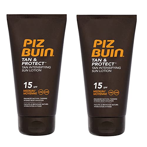 BUZZUFY PIZ BUIN – Tan & Protect Tan Intensifying Lotion SPF 15 150ml Pack of 2