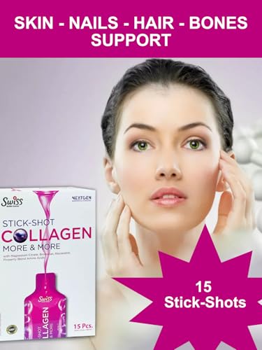 Swiss Bork Swiss Stick-Shot Collagen More & More, 15 Pcs, with Magnesium Citrate, Brazilian Resveratrol, Proprietary Blend Amino Acids