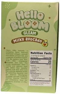 Hello Bloom GLEAM Collagen Mix Drinks by Kiray Celis (1 Pack, Milky Avocado)