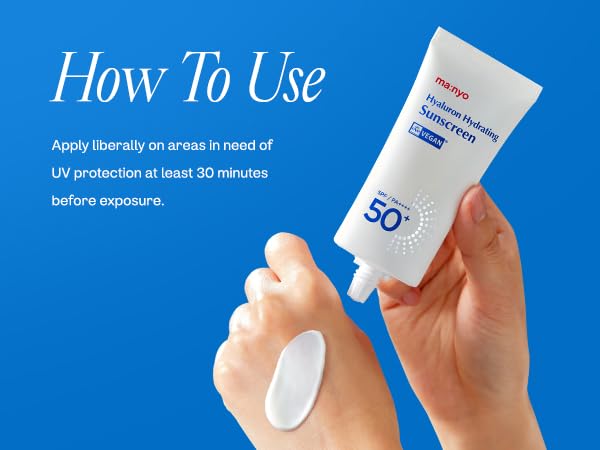 ma:nyo Hyaluron Hydrating Sunscreen 50ml (1.69 fl oz) SPF 50+ Lightweight, Vegan, Wide Spectrum UV Protection (Sunscreen (50ml))
