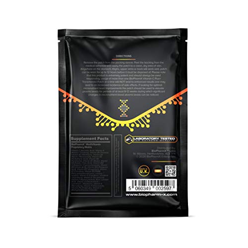 Biopharm-X Vitamin C 1000mg Patch Plus+ (30 Day Supply) Maximum Strength & Bioavailability - Significantly More Effective Than Vitamin C Tablets!