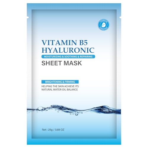 Pack of 10 Hyaluronic Acid with Vitamin B5 Face Masks Skincare