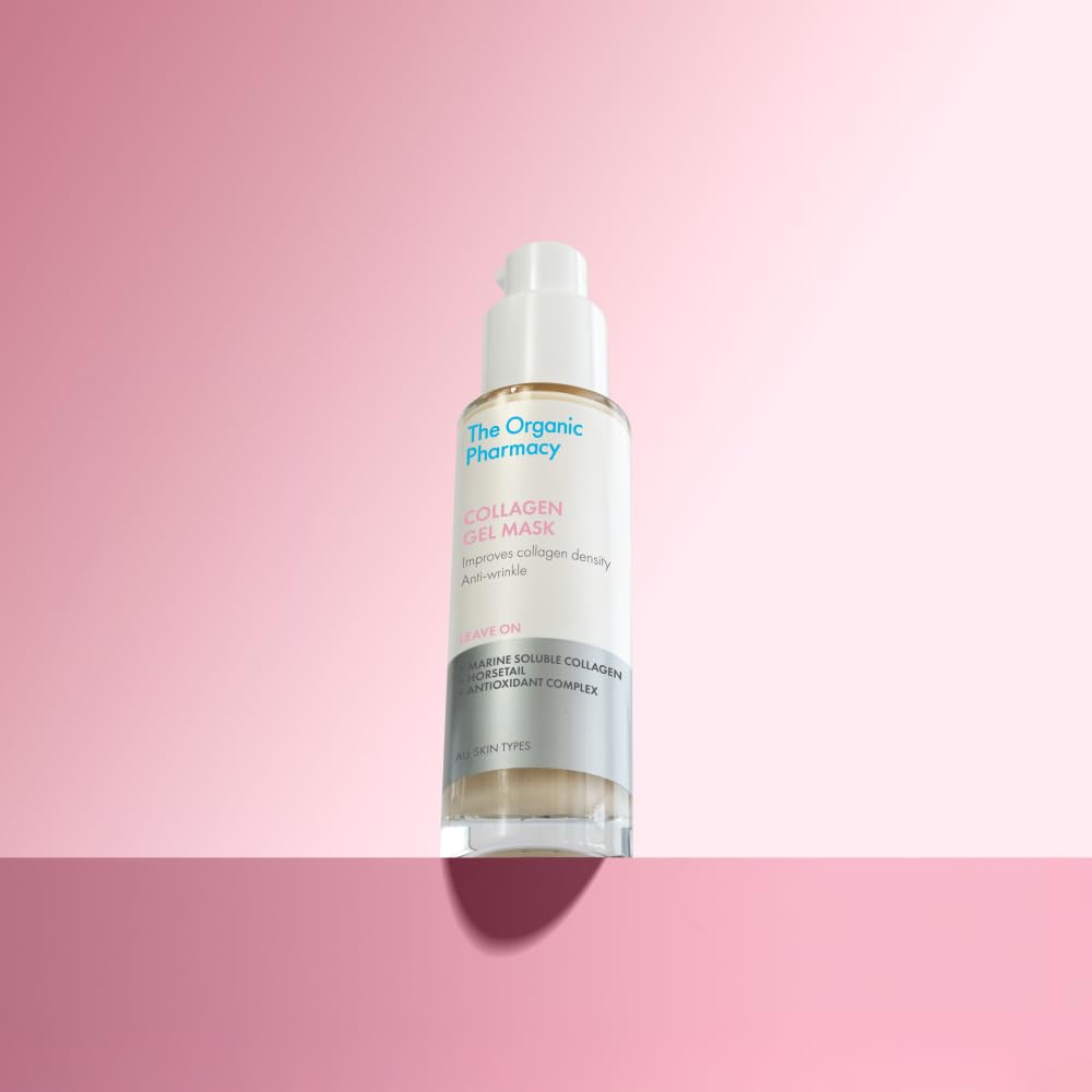 The Organic Pharmacy Collagen Gel Mask, 50ml - Improves collagen density, Anti-wrinkle, With Marine Soluble Collagen, Horsetail, Antioxidant Complex, Organic 75.5%, Natural 86.5%