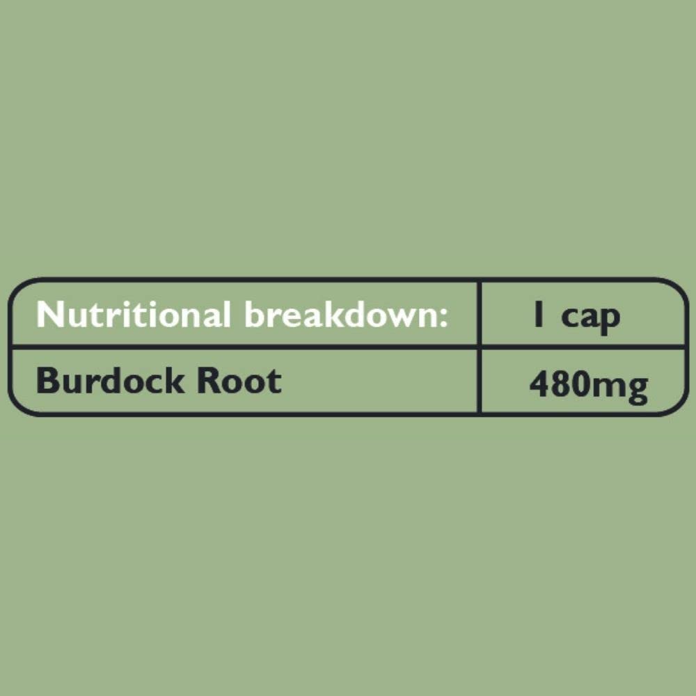 Fushi Organic Burdock Root (Arctium) Capsules, 60 Caps | Fresh-Ground Whole Food | Indigenously Sourced, Ethical, Vegan, Made in The UK