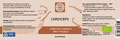 KALA HEALTH Kala Health - Pure Cordyceps Sinensis 740mg Vegetarian Capsules - The Natural Mushroom for Increased Vitality, Endurance and Stamina