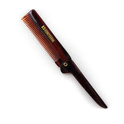 1541 London Folding Pocket Hair Comb with Pocket Clip - Fine Tooth Comb for Men's Hair & Beard (BC6)