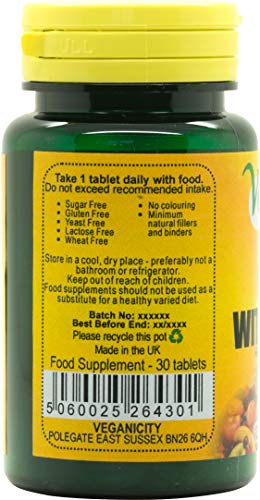 Veganicity Bilberry with Eyebright : Eye Health Plant Supplement : 30 Vtabs, in a Planet-Friendly 99% Recycled Pot