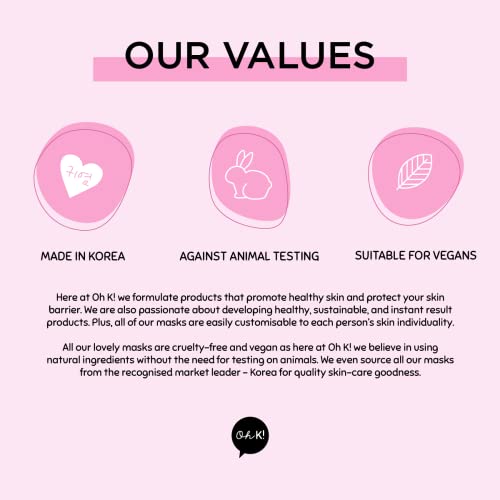 Oh K! Vitamin C Trio, Vegan and Cruelty Free Pamper Gift Set with Face Masks and Eye Mask, for Brightening and Evening Skin Tone, Watermelon and Vitamin C, 3 Piece